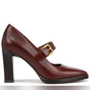 Franco Sarto Neutral Burgundy Block Heel Mary Janes Women's Size 8M NWT Preppy